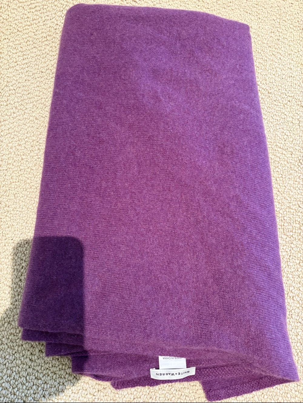 White & Warren Magenta Cashmere Travel Wrap, 81x36”